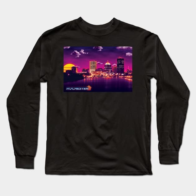 Neon Rochester Long Sleeve T-Shirt by patrickkingart